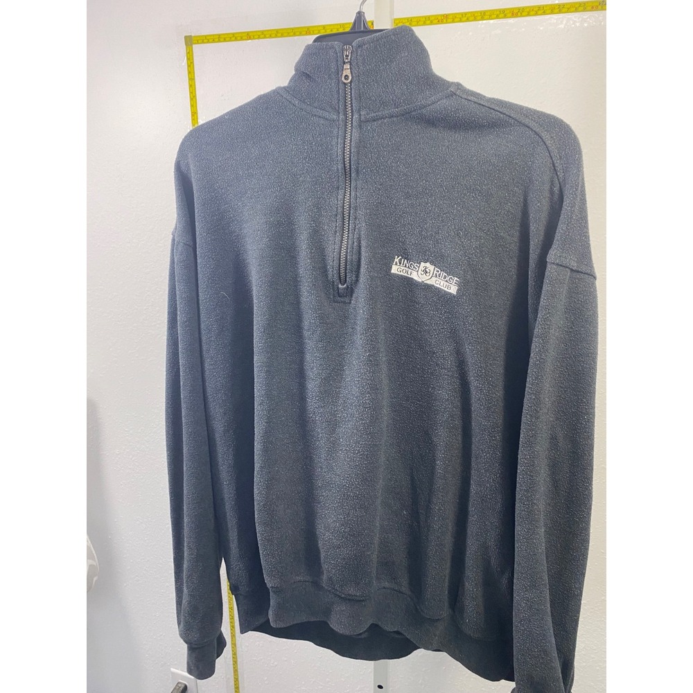 Page & Tuttle‎ Mens Kings Ridge Golf Club Quarter Zip Fleece Pullover Gray Large